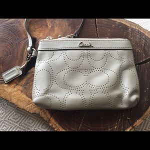 Coach Grey Leather Wristlet